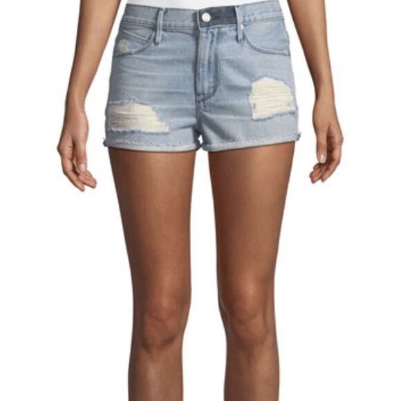 RTA Ace Cut Offs Sz 25 Denim Shorts Jean Distressed Light Wash High Rise Cotton - Picture 5 of 10
